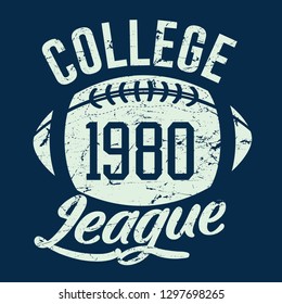 College typography, badges for t-shirt print. Varsity style t-shirt graphics. Vector. Child wear textile