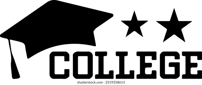 College typography clip art design on plain white fundo isolado transparente para cartão, camisa, capuz, moletom, vestuário, tag, caneca, ícone, cartaz ou distintivo