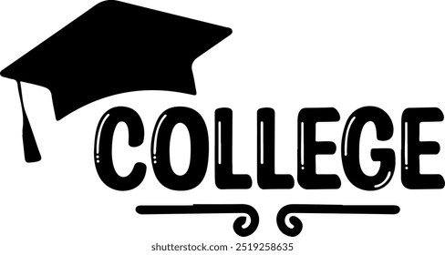 Diseño de arte de Clip de tipografía universitaria sobre fondo aislado transparente blanco liso para tarjeta, camisa, sudadera con capucha, sudadera, ropa, etiqueta, taza, ícono, póster o insignia