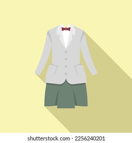 College uniform icon flat vector. Fashion suit. School child