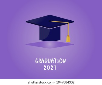 College or university graduation, concept. Graduate cap, layout for your lettering. Graduation 2021