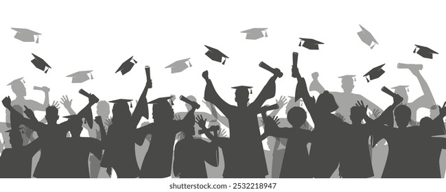 College university graduation silhouette image