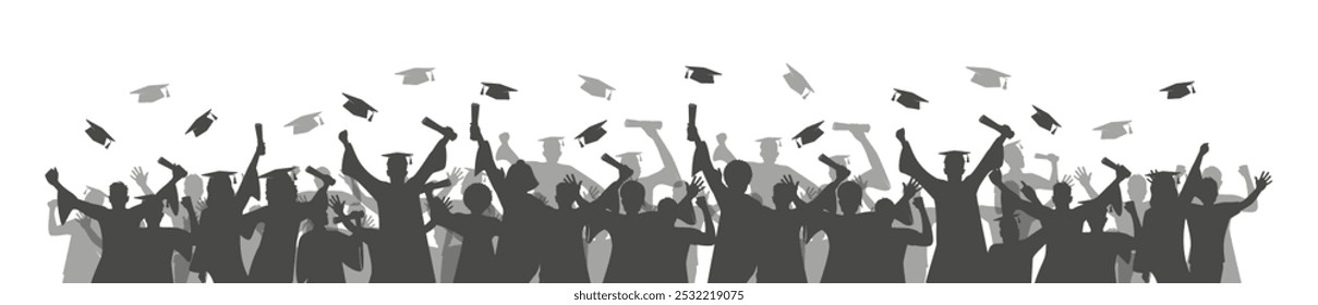 College university graduation silhouette image