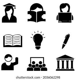 College university icons vector image