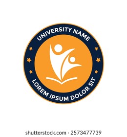 College or University logo design template, Academic logo vector with knowledge and education symbol