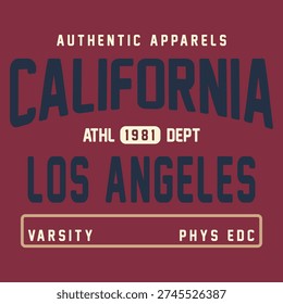 College Varsity Athletic Vector Graphic Design