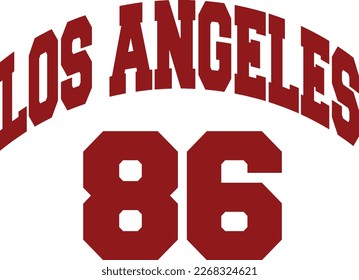 College Varsity Baseball Basketball Collegiate University Logo Vector Design. Slogan Graphic T-shirt Placement. Boston, Los Angeles, Chicago.