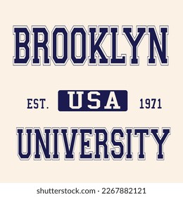 College Varsity Sports t-shirt design City Slogan Logo Graphic Vector. Tee shirt and apparel print in University Badge style. Vector illustration For Tee.