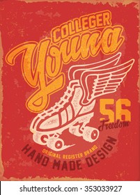 College  Varsity vector label and print 
