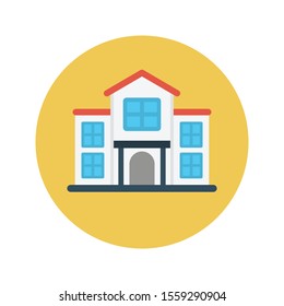 college  vector flat colour icon