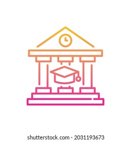 College vector gradient icon style illustration. EPS 10 File