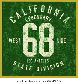 College vector label and print design.