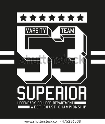 College vector label and print design for t shirt design