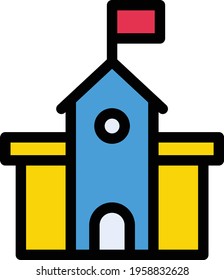college vector line colour icon