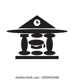 College vector solid icon style illustration. EPS 10 file