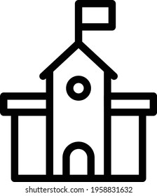 college vector thin line icon