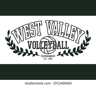 College Volleyball Print for T-shirt Sweatshirt and other uses