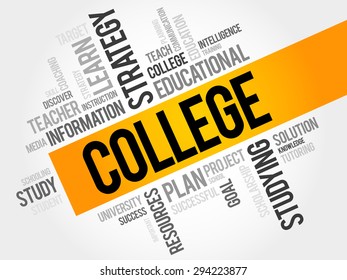 COLLEGE word cloud, education concept