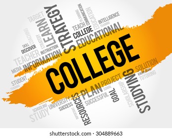 COLLEGE word cloud, education concept