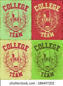 college wreath label set
