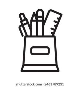college_pencil holder detailed mixed outline icon
