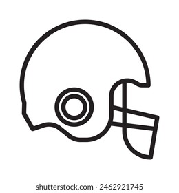 college_rugby helmet detailed mixed outline icon
