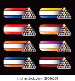 collegiate colored banners for billiards