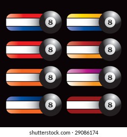 collegiate colored banners for eight ball