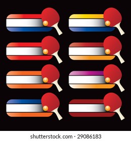 collegiate colored banners for ping pong paddle