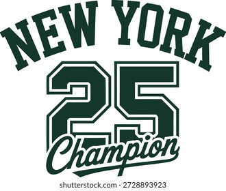 Collegiate Style Varsity Typografie mit Nummer 25 Vektorgrafik