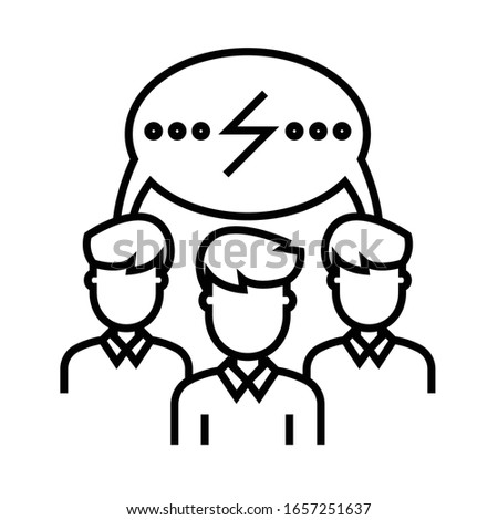 Collegues brainstorm line icon, concept sign, outline vector illustration, linear symbol.