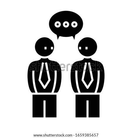 Collegues communication black icon, concept illustration, vector flat symbol, glyph sign.