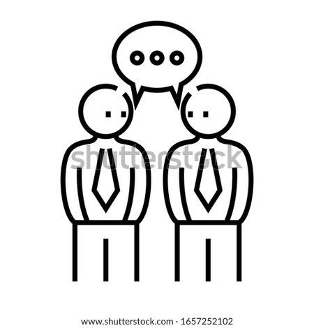 Collegues communication line icon, concept sign, outline vector illustration, linear symbol.
