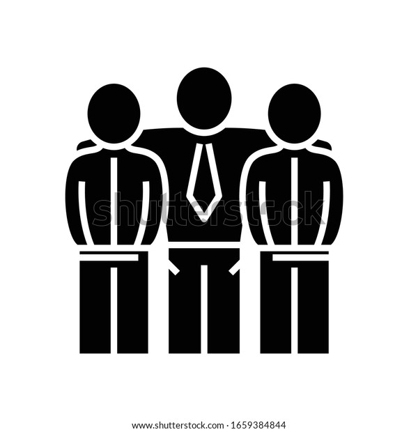 Collegues Friendship Black Icon Concept Illustration Stock Vector ...