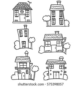 Colletion of house set hand draw
