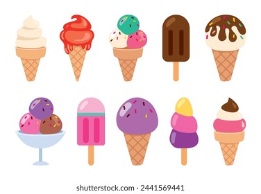 Colletion Of Various Ice Creams