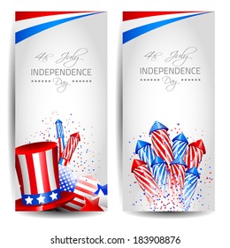 Colletion of Vector Independence Day Cards with place for text