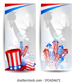 Colletion of Vector Independence Day Cards with place for text