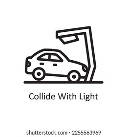 Collide  vector Outline Icon Design illustration. Car Accident Symbol on White background EPS 10 File