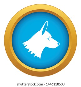 Collie dog icon blue vector isolated on white background for any design