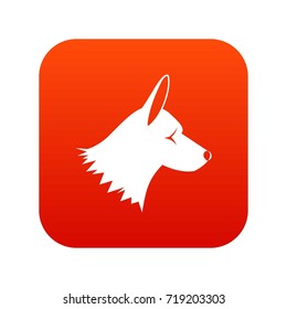 Collie dog icon digital red for any design isolated on white vector illustration