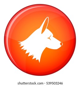 Collie dog icon in red circle isolated on white background vector illustration