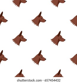 Collie dog pattern seamless background in flat style repeat vector illustration