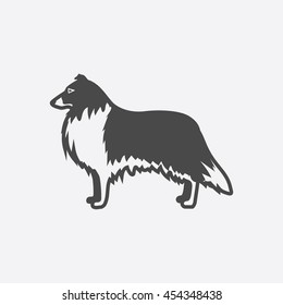 Collie icon black simple style. Singe dog icon from the dog breads set - stock vector