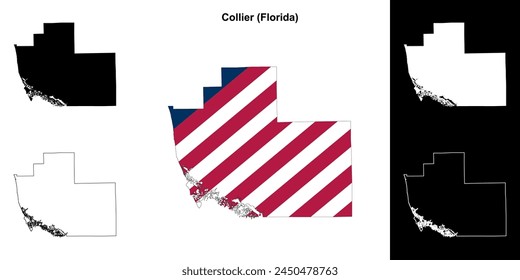 Collier County (Florida) Outline Karte gesetzt