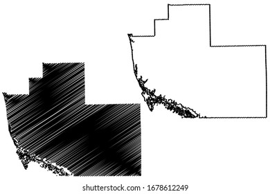 Collier County, Florida (U.S. county, United States of America,USA, U.S., US) map vector illustration, scribble sketch Collier map