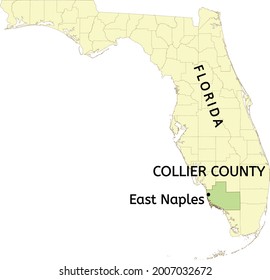 Collier County And Unincorporated Community Of East Naples Location On Florida Map