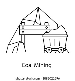 
Colliery, outline icon of coal mining 