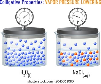 colligative properties: vapor pressure lowering in a solution containing a non volatile solute