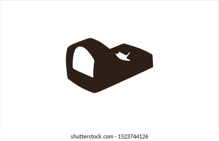 Collimator sight icon on white background. Collimator sight siluhette isolated. vector eps10